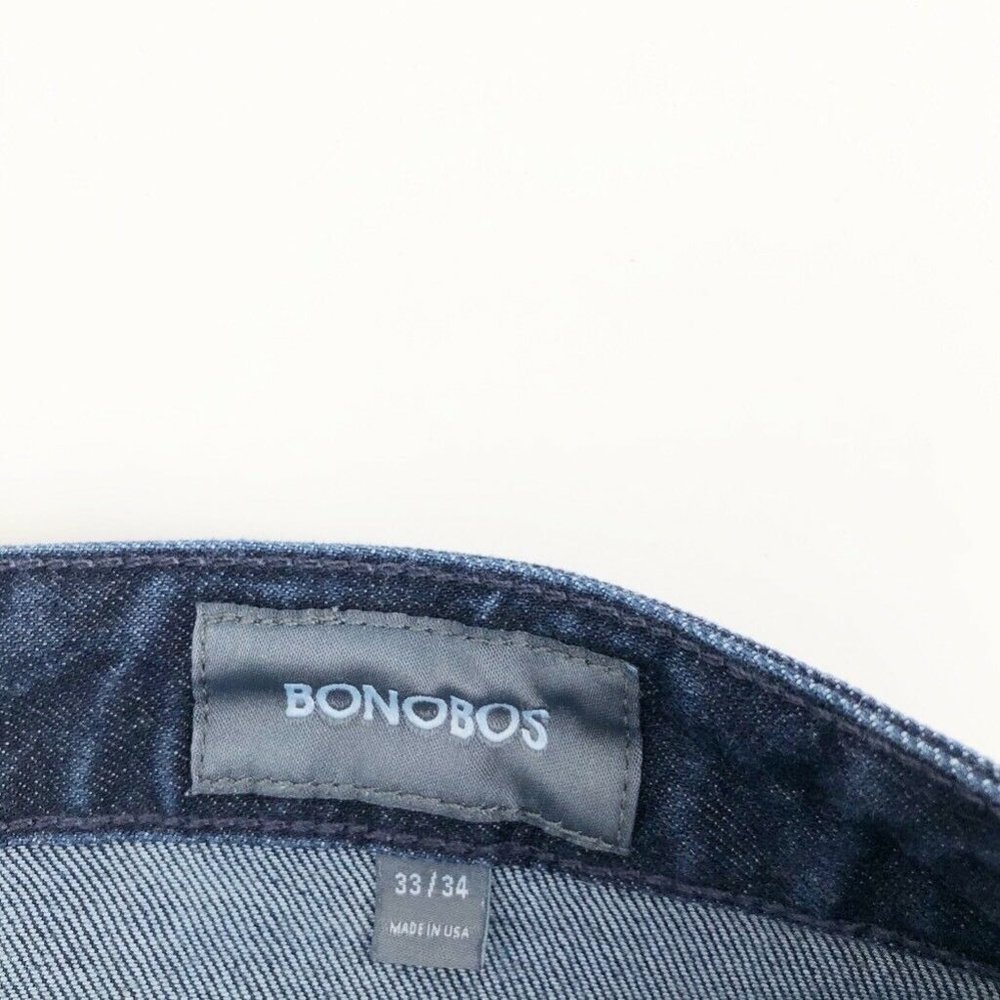 Bonobos Mens Straight Jeans Blue Stretch 33 x 34 - Picture 7 of 9